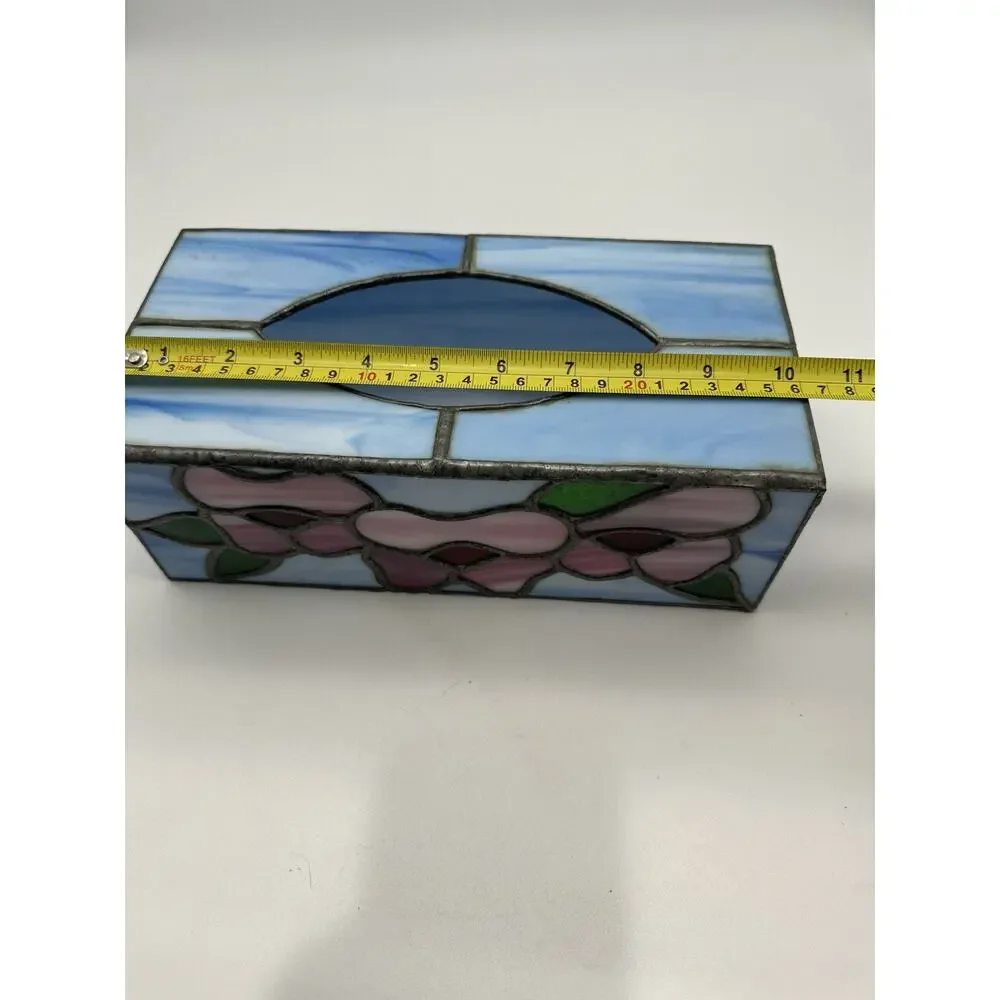 Stained Glass Tiffany Style Tissue Box Cover Decorative Decor Read